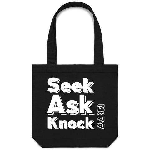 Chirstian-Canvas Tote Bag-Ask Seek Knock (V3)-Studio Salt & Light