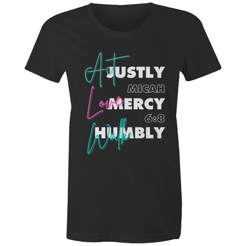 Chirstian-Women's T-Shirt-Act Justly Love Mercy Walk Humbly-Studio Salt & Light