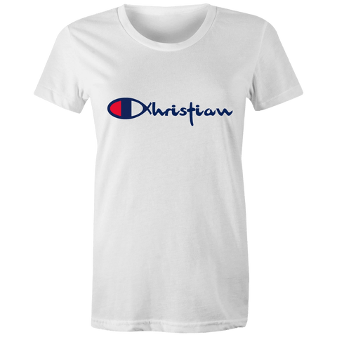 Chirstian-Women's T-Shirt-Christian (Champion Parody)-Studio Salt & Light