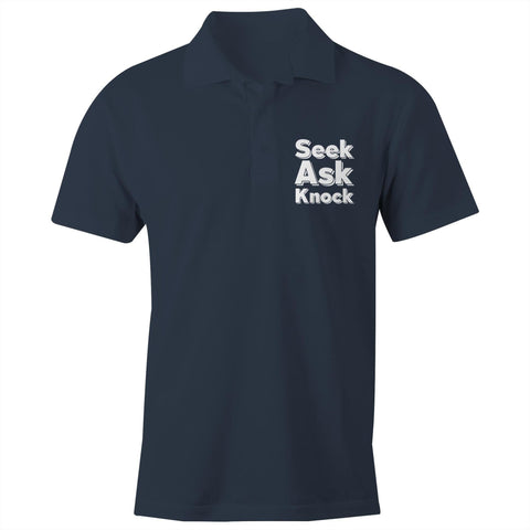 Chirstian-Men's Polo Shirt-Ask Seek Knock (V2)-Studio Salt & Light