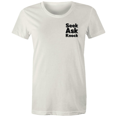 Chirstian-Women's T-Shirt-Ask Seek Knock (V2)-Studio Salt & Light